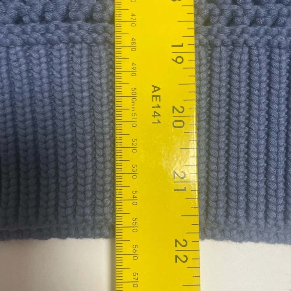 Haven Well Within Blue Cable Knit Short Sleeve Henley Sweater Women's‎ Medium